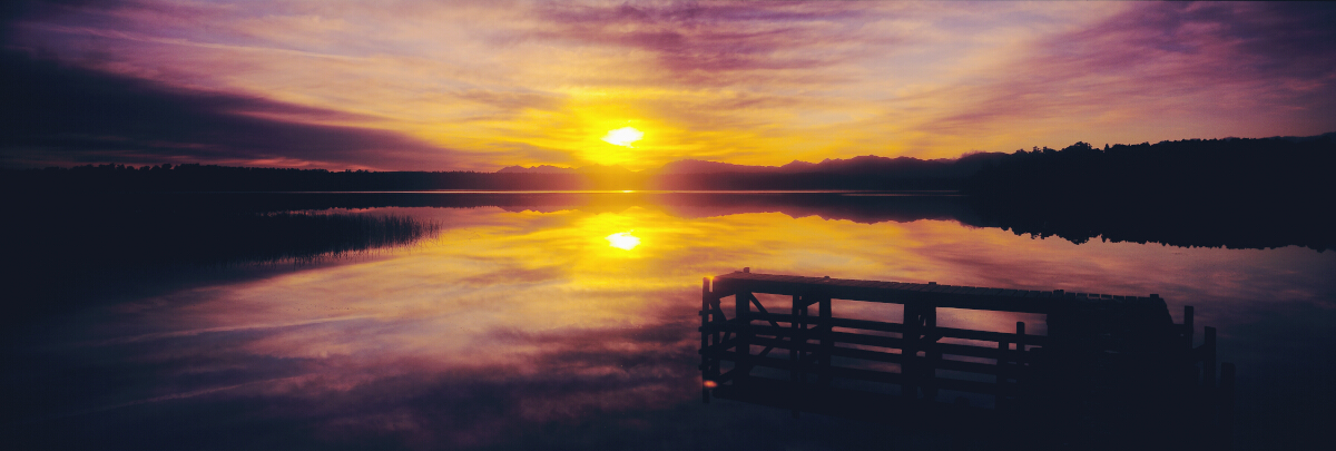 Sunrise Lake Mahinapua Tony Fergusson Photography Panorama