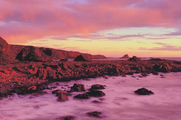 Sunset Rocky Beach Tony Fergusson Photography Panorama