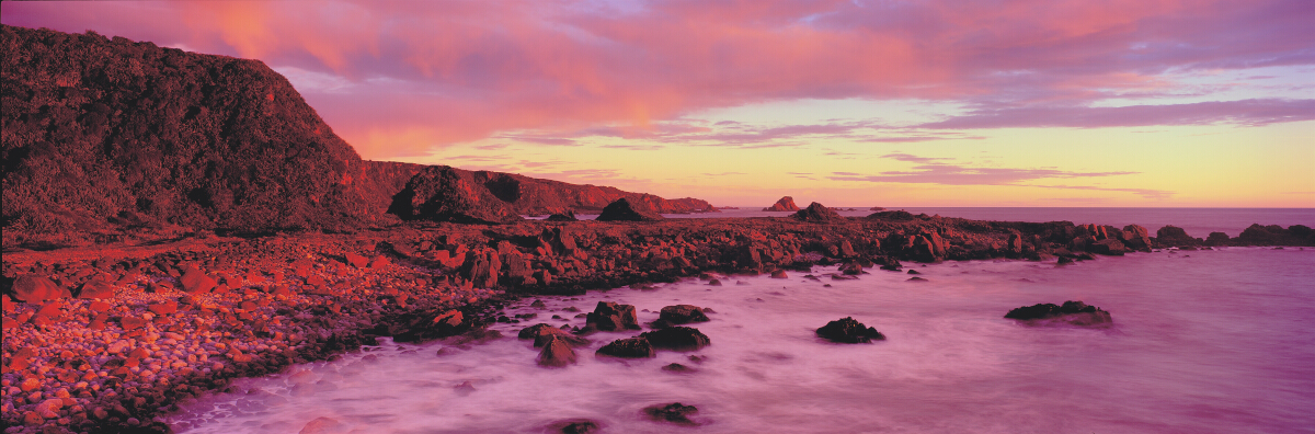 Sunset Rocky Beach Tony Fergusson Photography Panorama