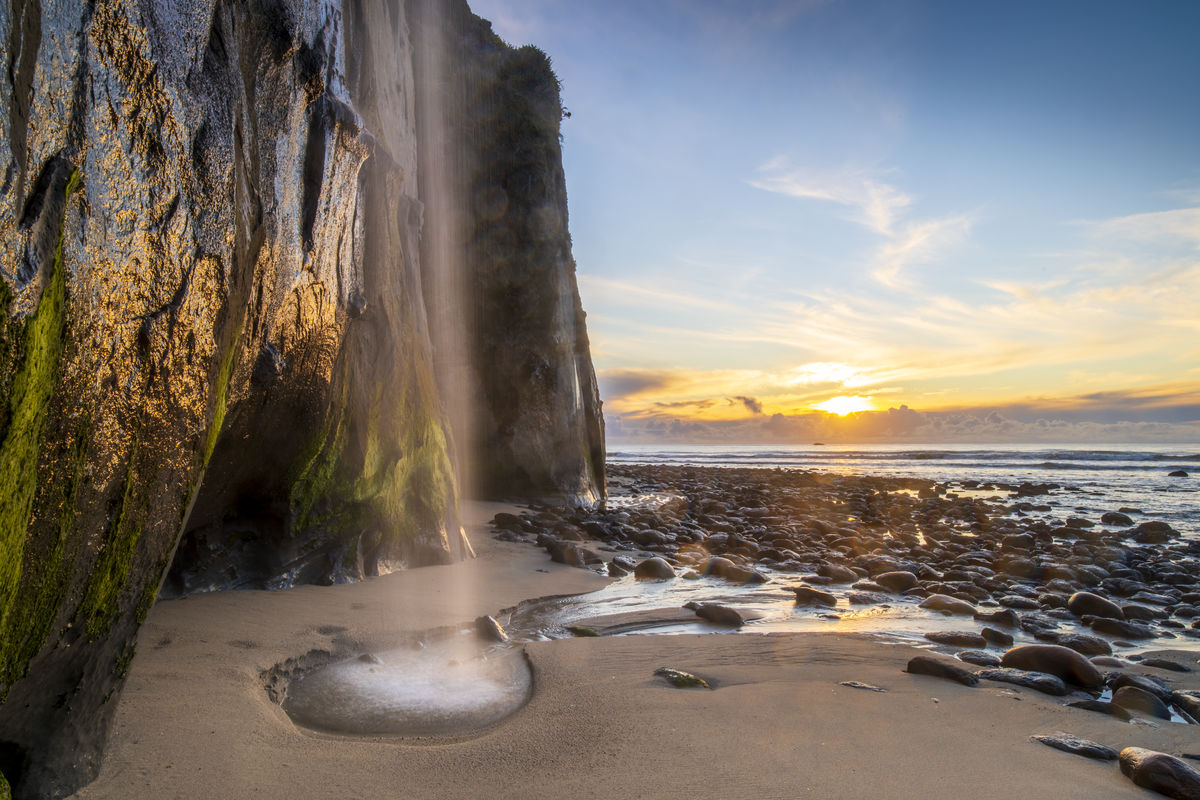 Gold Waterfall Cape Foulwind Tony Fergusson Photography Rectangle
